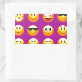 lila Emojis Rechteckiger Aufkleber (Tasche)
