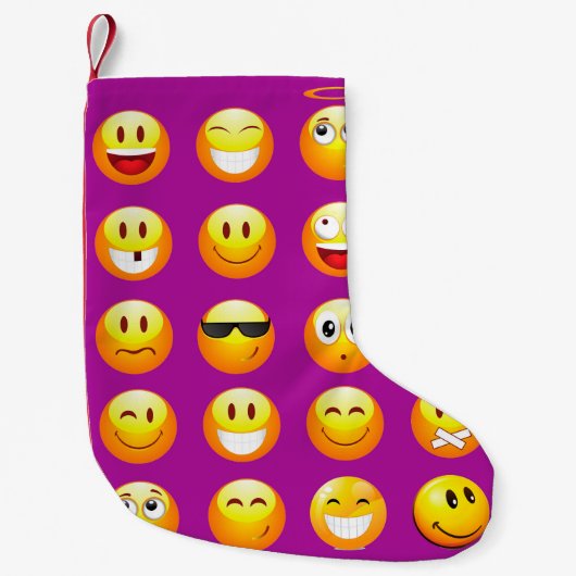 lila Emojis Weihnachten Strumpf Kleiner Weihnachtsstrumpf (Vorderseite)