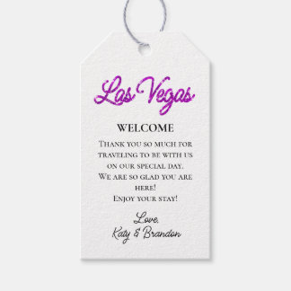 Lila Empfang von Las Vegas Glitzern Wedding Geschenkanhänger