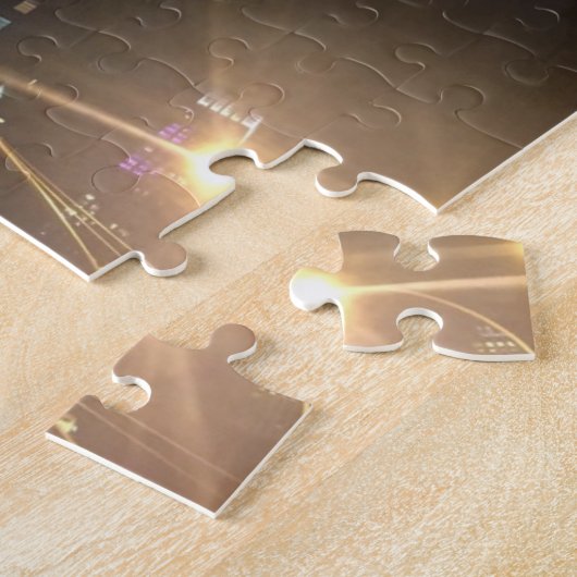 Lila Empire State Gebäude NYC New York City Puzzle (Seite)