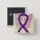 Lila Engel Awareness Ribbon Custom Art Buttone Button (Vorne & Hinten)