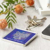 Lila Engel Silver Wings Schlüsselanhänger (Seite)