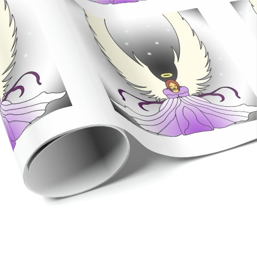 Lila Engels-Verpackungs-Papier Geschenkpapier (Rolleneckpunkt)