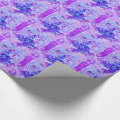 Lila Engelsmuster mit Blumen Geschenkpapier (Ecke)