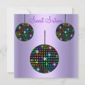 LILA ENTDEKOBALL 16 . GEBURTSTAG PARTY EINLADUNG (Vorderseite)