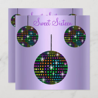 LILA ENTDEKOBALL 16 . GEBURTSTAG PARTY EINLADUNG