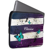 Lila Ephemera-Farbkunst Laptopschutzhülle (Vorne Rechts)