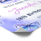 Lila Eras Geburtstagsparty Willkommenspender Poster (Ecke)