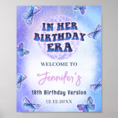 Lila Eras Geburtstagsparty Willkommenspender Poster (Vorne)