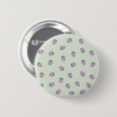 Lila Erdbeermuster Button (Vorne & Hinten)