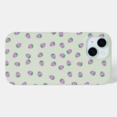 Lila Erdbeermuster Case-Mate iPhone Hülle (Rückseite (Horizontal))
