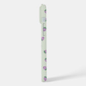 Lila Erdbeermuster iPhone Hülle (Linke Seite)