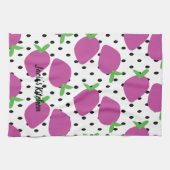 Lila Erdbeerschwarz Samen Fruchtmuster Geschirrtuch (Horizontal)