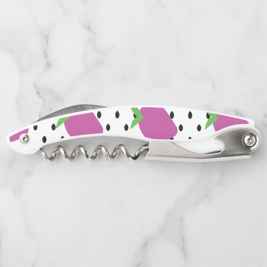 Lila Erdbeerschwarz Samen Fruchtmuster Kellnermesser (Rückseite)