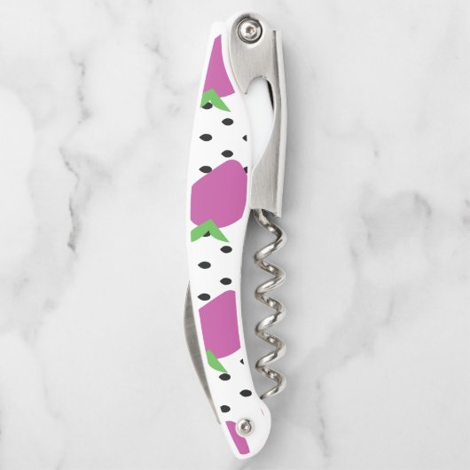 Lila Erdbeerschwarz Samen Fruchtmuster Kellnermesser (Rückseite)