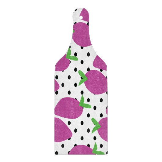 Lila Erdbeerschwarz Samen Fruchtmuster Schneidebrett (Vorderseite)