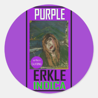 LILA ERKLE INDICA RUNDER AUFKLEBER