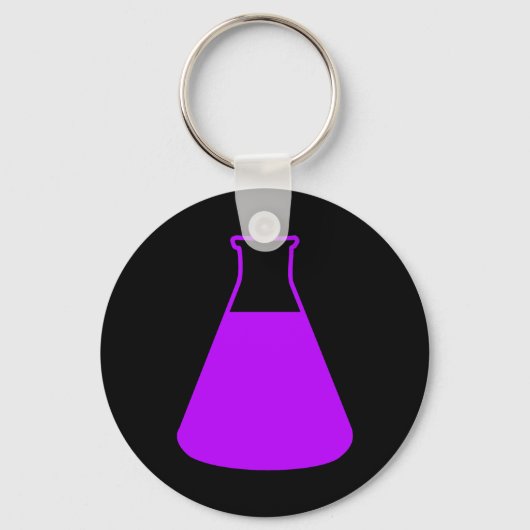 Lila Erlenmeyer Flask Schlüsselanhänger (Vorderseite)