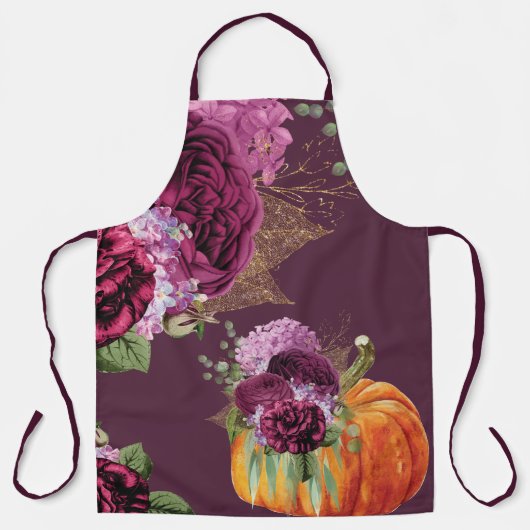 Lila Erntedank Pumpkin Schürze (Vorderseite)
