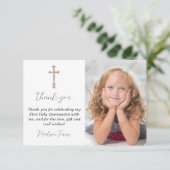 Lila Erste Heilige Kommune Dankeschön Karte (Stehend Vorderseite)