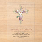 Lila Erste Heilige Kommune Wildblume Acryleinladungen (Vorderseite)