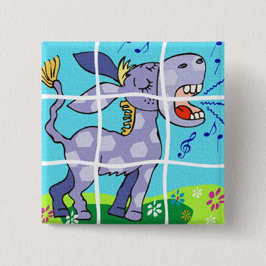 LILA ESEL-KNOPF BUTTON (Vorderseite)