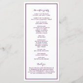 Lila essen Drink und Verheiratet Hochzeit sein Programm (Rückseite)
