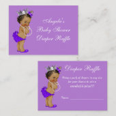 Lila Ethnic Princess Babydusche Windelwanne Begleitkarte (Vorne/Hinten)