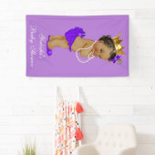 Lila ethnische Duschen-Goldkrone Prinzessin-Baby Banner (Insitu)