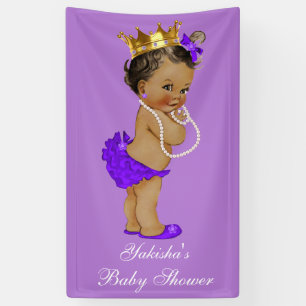 Lila ethnische Duschen-Goldkrone Prinzessin-Baby Banner