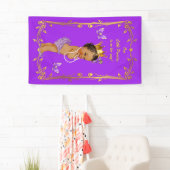 Lila ethnische Prinzessin Butterflies Gold Frame Banner (Insitu)