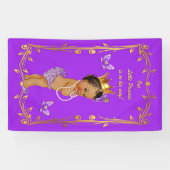 Lila ethnische Prinzessin Butterflies Gold Frame Banner (Horizontal)