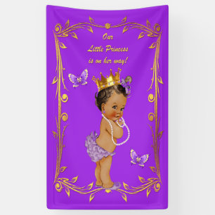 Lila ethnische Prinzessin Butterflies Gold Frame Banner