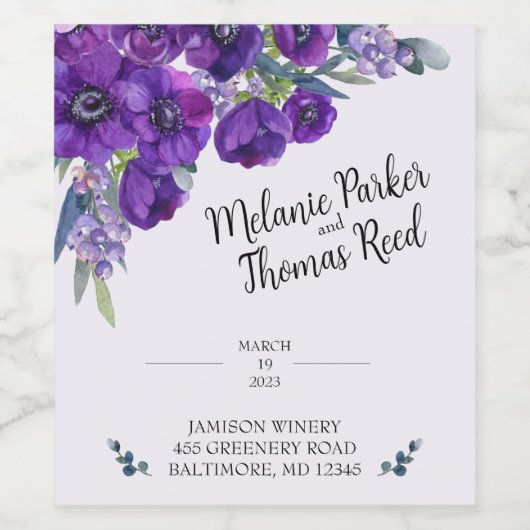 Lila Etikett für Mohnblähe (Einzelnes Label)