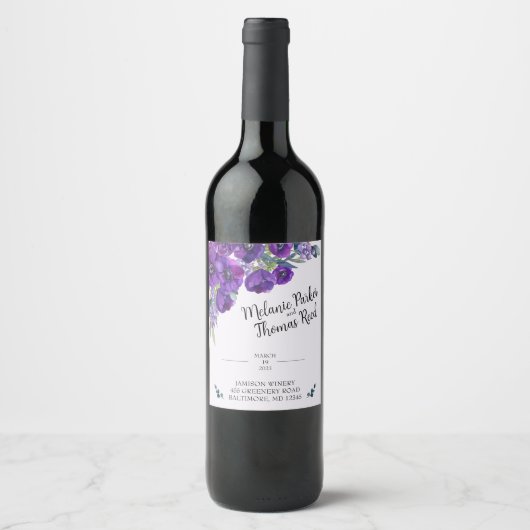 Lila Etikett für Mohnblähe (Vorderseite)