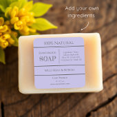 Lila | Etikett für Seifenzutaten Quadratischer Aufkleber