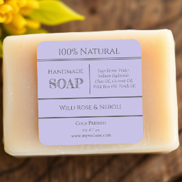 Lila | Etikett für Seifenzutaten Quadratischer Aufkleber