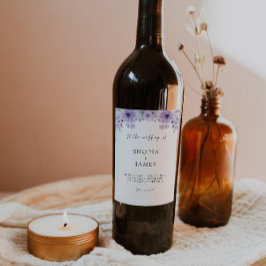 Lila Etikett für Weinflaschen