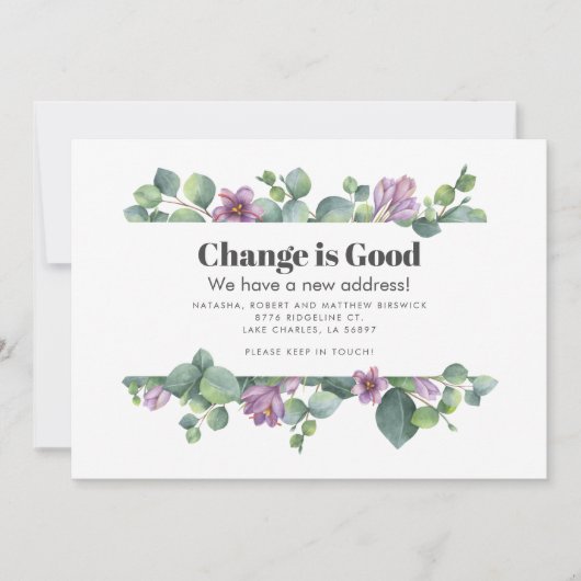 Lila Eukalyptus-Bewegung Ankündigung (Vorderseite)