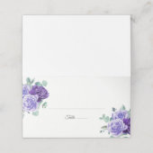 Lila Eukalyptus Botanische Hochzeit Platzkarte (Außenseite Aufgefaltet)