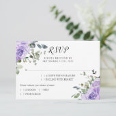 Lila Eukalyptus Botanische Hochzeit RSVP Karte (Stehend Vorderseite)