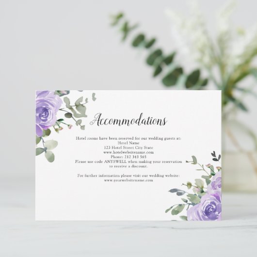 Lila Eukalyptus Botanische Unterkünfte Begleitkarte (Stehend Vorderseite)