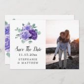 Lila Eukalyptus Botanisches Foto Hochzeit Save The Date (Vorne/Hinten)