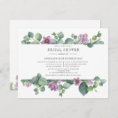 Lila Eukalyptus-Brautparty Einladung (Vorne/Hinten)