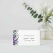 Lila Eukalyptus Feminine Visitenkarte (Stehend Vorderseite)