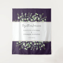 Lila Eukalyptus-Hochzeit für immer Wandteppich