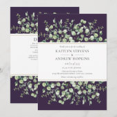 Lila Eukalyptus in einer Hochzeit Einladung (Vorne/Hinten)