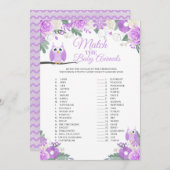 Lila Eule-Blüte passt zur Spielkarte Kindertiere Einladung (Vorne/Hinten)