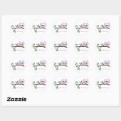 Lila Eule Danke Stickers (Blatt)