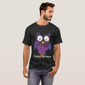 lila Eule für Halloween T-Shirt (Vorne ganz)